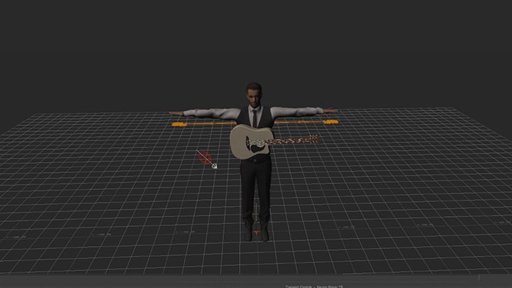Guitar playing motion capture featuring Xsens and MoCap Pro gloves.
